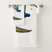 Blauer Rosa-Cartoon Badhandtuch Set (Insitu)