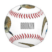 Blauer Rosa-Cartoon Baseball (Vorderseite)