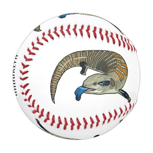 Blauer Rosa-Cartoon Baseball (Vorderseite Links)