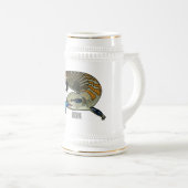 Blauer Rosa-Cartoon Bierglas (VorderseiteRechts)