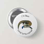 Blauer Rosa-Cartoon Button (Vorne & Hinten)