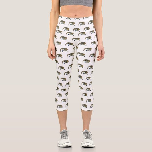 Blauer Rosa-Cartoon Capri Leggings (Vorderseite)
