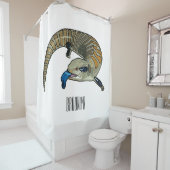 Blauer Rosa-Cartoon Duschvorhang (Beispiel)