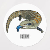 Blauer Rosa-Cartoon Etiketten (Design 1)