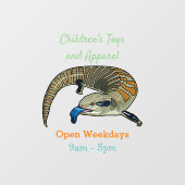 Blauer Rosa-Cartoon Fensteraufkleber (Blatt)