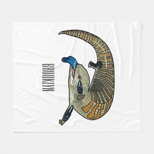 Blauer Rosa-Cartoon Fleecedecke (Vorderseite (Horizontal))