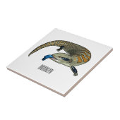 Blauer Rosa-Cartoon Fliese (Seite)