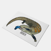 Blauer Rosa-Cartoon Fußmatte (Schrägansicht)