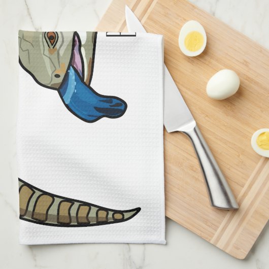 Blauer Rosa-Cartoon Geschirrtuch (Viertel Falte)