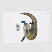 Blauer Rosa-Cartoon Golfhandtuch (Horizontal)