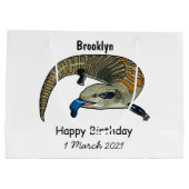 Blauer Rosa-Cartoon Große Geschenktüte (Rückseite)