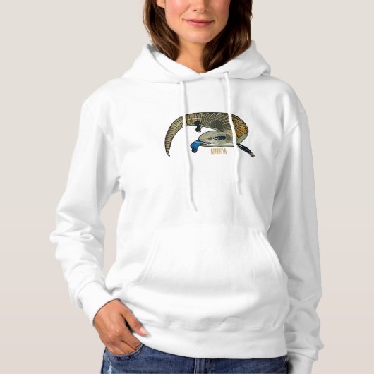 Blauer Rosa-Cartoon Hoodie (Vorderseite)