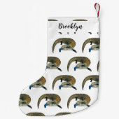 Blauer Rosa-Cartoon Kleiner Weihnachtsstrumpf (Rückseite)