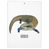 Blauer Rosa-Cartoon Klemmbrett (Rückseite)