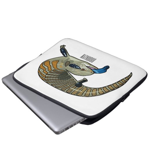 Blauer Rosa-Cartoon Laptopschutzhülle (Vorne Knopf)