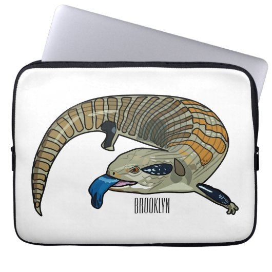 Blauer Rosa-Cartoon Laptopschutzhülle (Vorderseite)