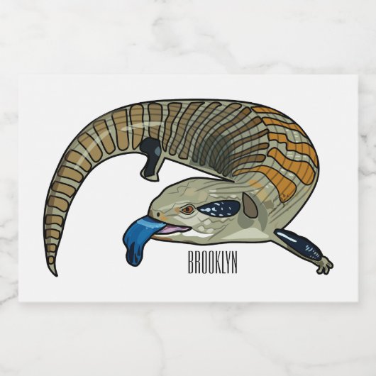 Blauer Rosa-Cartoon Lebensmitteletikett (Einzelnes Label)