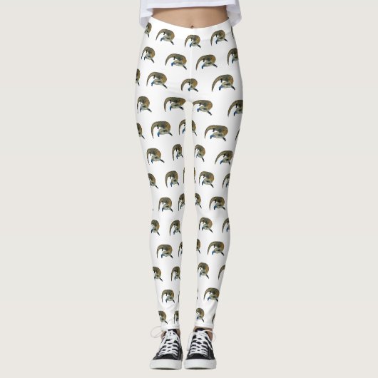 Blauer Rosa-Cartoon Leggings (Vorderseite)