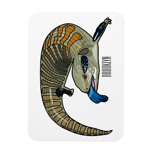 Blauer Rosa-Cartoon Magnet (Vertikal)