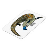 Blauer Rosa-Cartoon Magnet (Linke Seite)