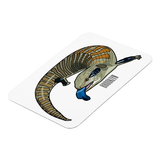 Blauer Rosa-Cartoon Magnet (Linke Seite)