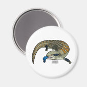 Blauer Rosa-Cartoon Magnet (Vorderseite/Rückseite)