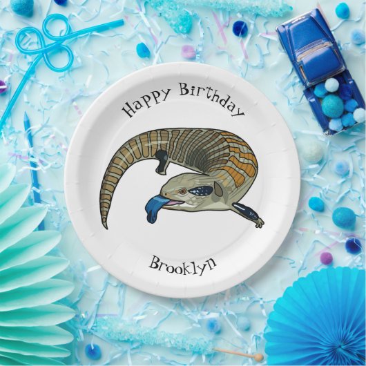 Blauer Rosa-Cartoon Pappteller (Party)