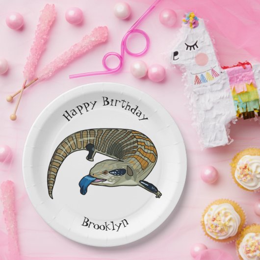 Blauer Rosa-Cartoon Pappteller (Party)