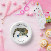 Blauer Rosa-Cartoon Pappteller (Party)