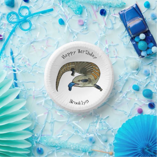 Blauer Rosa-Cartoon Pappteller (Party)