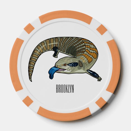 Blauer Rosa-Cartoon Pokerchips (Rückseite)