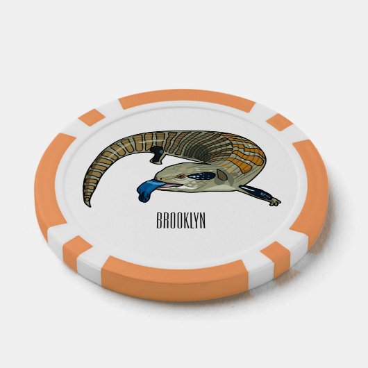 Blauer Rosa-Cartoon Pokerchips (Einzeln)