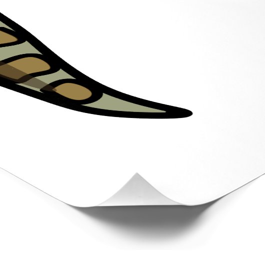 Blauer Rosa-Cartoon Poster (Ecke)