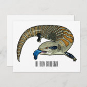 Blauer Rosa-Cartoon Postkarte (Vorne/Hinten)