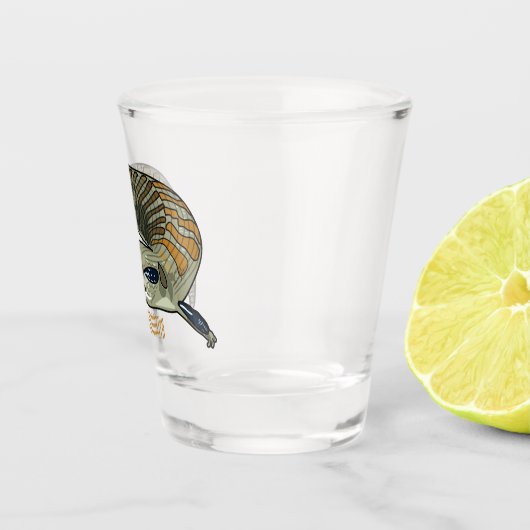 Blauer Rosa-Cartoon Schnapsglas (Rechts)