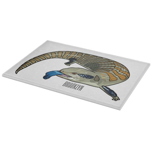 Blauer Rosa-Cartoon Schneidebrett (Ecke)