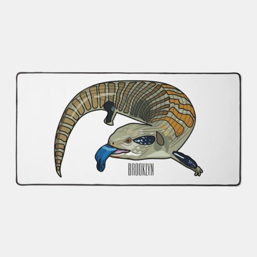 Blauer Rosa-Cartoon Schreibtischunterlage (Vorderseite)