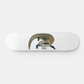 Blauer Rosa-Cartoon Skateboard (Horizontal)