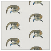 Blauer Rosa-Cartoon Stoff (Nahaufnahme)