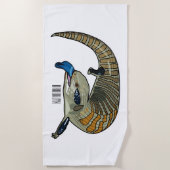 Blauer Rosa-Cartoon Strandtuch (Vorderseite)