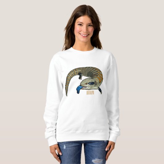 Blauer Rosa-Cartoon Sweatshirt (Vorne ganz)