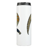 Blauer Rosa-Cartoon Thermosbecher (Rückseite)