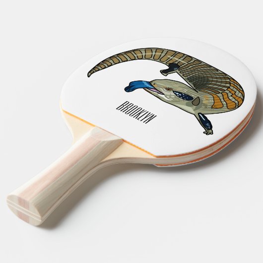 Blauer Rosa-Cartoon Tischtennis Schläger (Vorderseite)