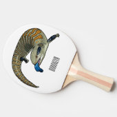 Blauer Rosa-Cartoon Tischtennis Schläger (Seitenansicht)