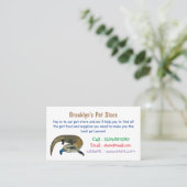 Blauer Rosa-Cartoon Visitenkarte (Stehend Vorderseite)