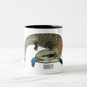 Blauer Rosa-Cartoon Zweifarbige Tasse