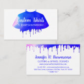 Blauer Rosa Dripping Shirt Bekleidung Visitenkarte (Vorne/Hinten)