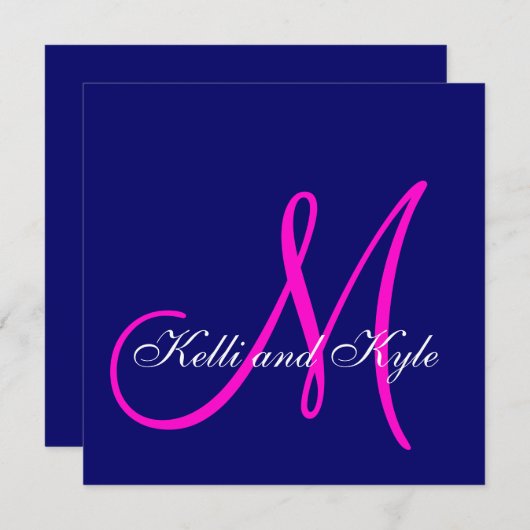 Blauer Rosa Einladung zum Hochzeitsfeiern (Vorne/Hinten)