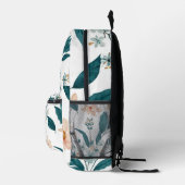 Blauer Rosa Elegante Watercolor Bedruckter Rucksack (Rechts)