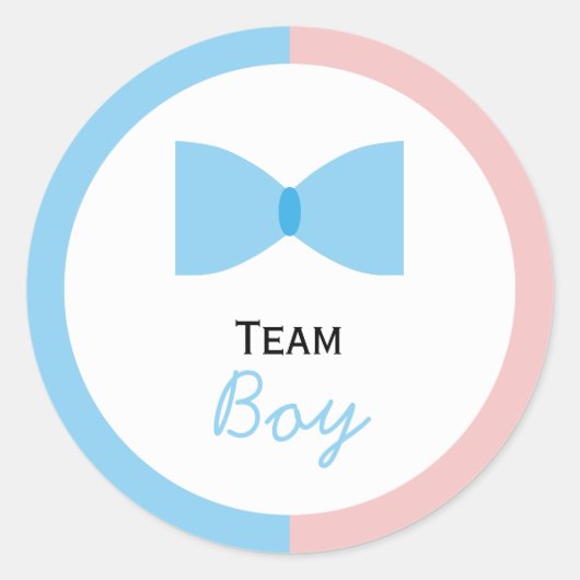 Blauer rosa Farbblockgeschlecht zeigt die Krawatte Runder Aufkleber (Vorderseite)